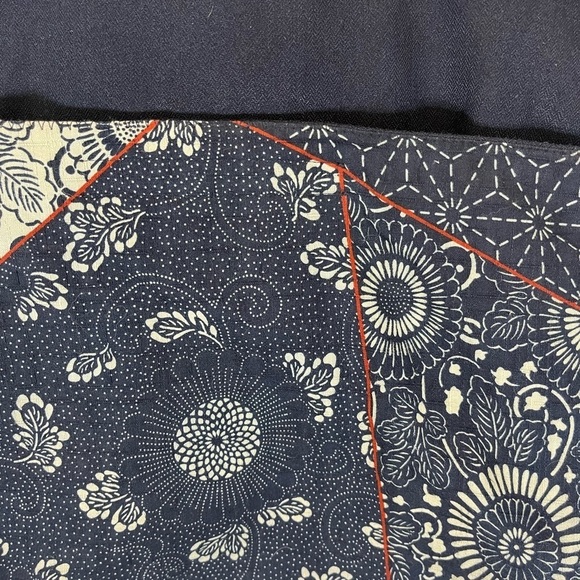 Handmade Patchwork Bucket Style Purse Bag Navy - Picture 6 of 9